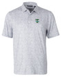 Tulane Green Wave College Vault Cutter & Buck Pike Constellation Print Stretch Mens Polo Polished Medium Gray Mannequin