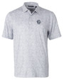 Penn State Nittany Lions College Vault Cutter & Buck Pike Constellation Print Stretch Mens Polo Polished Medium Gray Mannequin