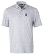 Georgetown Hoyas College Vault Cutter & Buck Pike Constellation Print Stretch Mens Polo Polished Medium Gray Mannequin