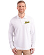 George Mason Patriots College Vault Cutter & Buck Advantage Eco Tri-Blend Pique Mens Big and Tall Long Sleeve Polo White Front