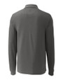 Louisville Cardinals College Vault Cutter & Buck Advantage Eco Tri-Blend Pique Mens Big and Tall Long Sleeve Polo Elemental Grey Mannequin Back
