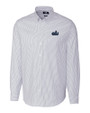 Old Dominion Monarchs College Vault Cutter & Buck Stretch Oxford Stripe Mens Big and Tall Long Sleeve Dress Shirt Light Blue Mannequin