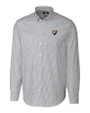 Illinois Fighting Illini College Vault Cutter & Buck Stretch Oxford Stripe Mens Big and Tall Long Sleeve Dress Shirt Charcoal Mannequin