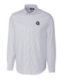 Gonzaga Bulldogs College Vault Cutter & Buck Stretch Oxford Stripe Mens Long Sleeve Dress Shirt Light Blue Mannequin
