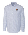 Illinois Fighting Illini College Vault Cutter & Buck Stretch Oxford Stripe Mens Long Sleeve Dress Shirt French Blue Mannequin