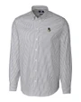 Michigan State Spartans College Vault Cutter & Buck Easy Care Stretch Oxford Stripe Mens Long Sleeve Button Down Shirt Charcoal Mannequin