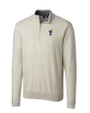 Kansas Jayhawks College Vault Cutter & Buck Lakemont Tri-Blend Mens Quarter Zip Pullover Sweater Oatmeal Heather Mannequin