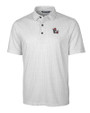 NC State Wolfpack College Vault Cutter & Buck Pike Double Dot Print Stretch Mens Polo Charcoal Mannequin