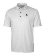 Michigan State Spartans College Vault Cutter & Buck Pike Double Dot Print Stretch Mens Polo Charcoal Mannequin