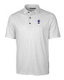 Kansas Jayhawks College Vault Cutter & Buck Pike Double Dot Print Stretch Mens Polo Charcoal Mannequin