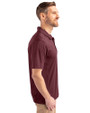 Virginia Tech Hokies College Vault Cutter & Buck Prospect Eco Textured Stretch Recycled Mens Short Sleeve Polo Bordeaux Side
