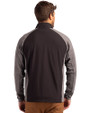 Grambling Tigers College Vault Cutter & Buck Adapt Eco Knit Hybrid Recycled Mens Full Zip Jacket Black Heather/Black Back