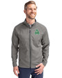 Marshall Thundering Herd College Vault Cutter & Buck Adapt Eco Knit Hybrid Recycled Mens Full Zip Jacket Elemental Grey Front