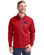 Delaware Fightin' Blue Hens College Vault Cutter & Buck Adapt Eco Knit Hybrid Recycled Mens Full Zip Jacket Red Front
