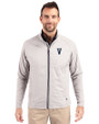 Villanova Wildcats College Vault Cutter & Buck Adapt Eco Knit Hybrid Recycled Mens Full Zip Jacket Polished Medium Gray Front