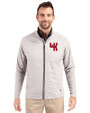 Western Kentucky Hilltoppers College Vault Cutter & Buck Adapt Eco Knit Hybrid Recycled Mens Full Zip Jacket Polished Medium Gray Front