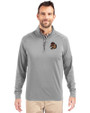 Oregon State Beavers College Vault Cutter & Buck Adapt Eco Knit Stretch Recycled Mens Quarter Zip Pullover Polished Medium Gray Front