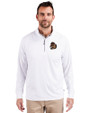 Oregon State Beavers College Vault Cutter & Buck Adapt Eco Knit Stretch Recycled Mens Quarter Zip Pullover White Front