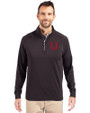 Utah Utes College Vault Cutter & Buck Adapt Eco Knit Stretch Recycled Mens Quarter Zip Pullover Black Front