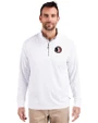 Florida State Seminoles College Vault Cutter & Buck Adapt Eco Knit Stretch Recycled Mens Quarter Zip Pullover White Front