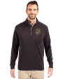 Grambling Tigers College Vault Cutter & Buck Adapt Eco Knit Stretch Recycled Mens Quarter Zip Pullover Black Front