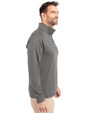 Grambling Tigers College Vault Cutter & Buck Adapt Eco Knit Stretch Recycled Mens Quarter Zip Pullover Elemental Grey Side