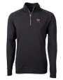 Louisville Cardinals College Vault Cutter & Buck Adapt Recycled Soft Knit Stretch  Mens Quarter Zip Pullover Black Mannequin
