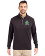 Marshall Thundering Herd College Vault Cutter & Buck Adapt Eco Knit Stretch Recycled Mens Quarter Zip Pullover Black Front