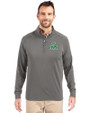 Marshall Thundering Herd College Vault Cutter & Buck Adapt Eco Knit Stretch Recycled Mens Quarter Zip Pullover Elemental Grey Front