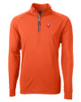 Virginia Tech Hokies College Vault Cutter & Buck Adapt Eco Knit Stretch Recycled Mens Quarter Zip Pullover College Orange Mannequin