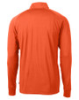 Virginia Tech Hokies College Vault Cutter & Buck Adapt Eco Knit Stretch Recycled Mens Quarter Zip Pullover College Orange Mannequin Back