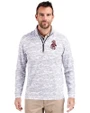 Washington State Cougars College Vault Cutter & Buck Traverse Stretch Eco Camo Print Quarter Zip Mens Big and Tall Pullover Charcoal Front