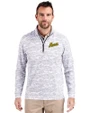 George Mason Patriots College Vault Cutter & Buck Traverse Stretch Eco Camo Print Quarter Zip Mens Big and Tall Pullover Charcoal Front