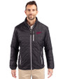 New Mexico State Aggies College Vault Cutter & Buck Rainier PrimaLoft®  Mens Big and Tall Eco Insulated Puffer Jacket Black Front