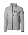 Louisville Cardinals College Vault Cutter & Buck Rainier PrimaLoft®  Mens Big and Tall Eco Insulated Puffer Jacket Polished Medium Gray Mannequin