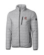 Louisville Cardinals College Vault Cutter & Buck Rainier PrimaLoft® Mens Eco Insulated Full Zip Puffer Jacket Polished Medium Gray Mannequin