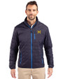 Michigan Wolverines College Vault Cutter & Buck Rainier PrimaLoft® Mens Eco Insulated Full Zip Puffer Jacket Dark Navy Front