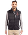 Washington State Cougars College Vault Cutter & Buck Rainier PrimaLoft® Mens Big and Tall Eco Insulated Full Zip Puffer Vest Black Front