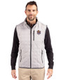 LSU Tigers College Vault Cutter & Buck Rainier PrimaLoft® Mens Big and Tall Eco Insulated Full Zip Puffer Vest Polished Medium Gray Front