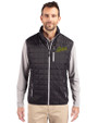 George Mason Patriots College Vault Cutter & Buck Rainier PrimaLoft® Mens Big and Tall Eco Insulated Full Zip Puffer Vest Black Front