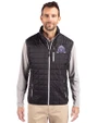 Northwestern Wildcats College Vault Cutter & Buck Rainier PrimaLoft® Mens Big and Tall Eco Insulated Full Zip Puffer Vest Black Front