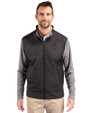 Southern Illinois Salukis College Vault Cutter & Buck Stealth Hybrid Quilted Mens Full Zip Windbreaker Jacket Black Front