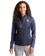 Villanova Wildcats College Vault Cutter & Buck Stealth Hybrid Quilted Womens Full Zip Windbreaker Jacket Liberty Navy Front