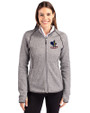 Delaware Fightin' Blue Hens College Vault Cutter & Buck Mainsail Full Zip Hooded Womens Jacket Polished Heather Front