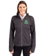Marshall Thundering Herd College Vault Cutter & Buck Mainsail Full Zip Hooded Womens Jacket Charcoal Heather Front