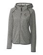 Louisville Cardinals College Vault Cutter & Buck Mainsail Full Zip Hooded Womens Jacket Polished Heather Mannequin