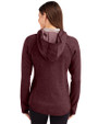 Southern Illinois Salukis College Vault Cutter & Buck Mainsail Full Zip Hooded Womens Jacket Bordeaux Heather Back