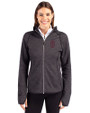 Southern Illinois Salukis College Vault Cutter & Buck Mainsail Full Zip Hooded Womens Jacket Charcoal Heather Front