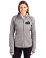 Old Dominion Monarchs College Vault Cutter & Buck Mainsail Sweater-Knit Womens Full Zip Hooded Jacket Polished Heather Front