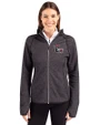 NC State Wolfpack College Vault Cutter & Buck Mainsail Full Zip Hooded Womens Jacket Charcoal Heather Front